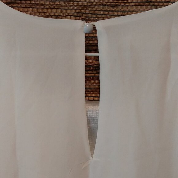 Yilijuan Aqua & White Tunic Blouse / Mini Dress | XXL | Pre-Loved Perfection - Picture 7 of 9